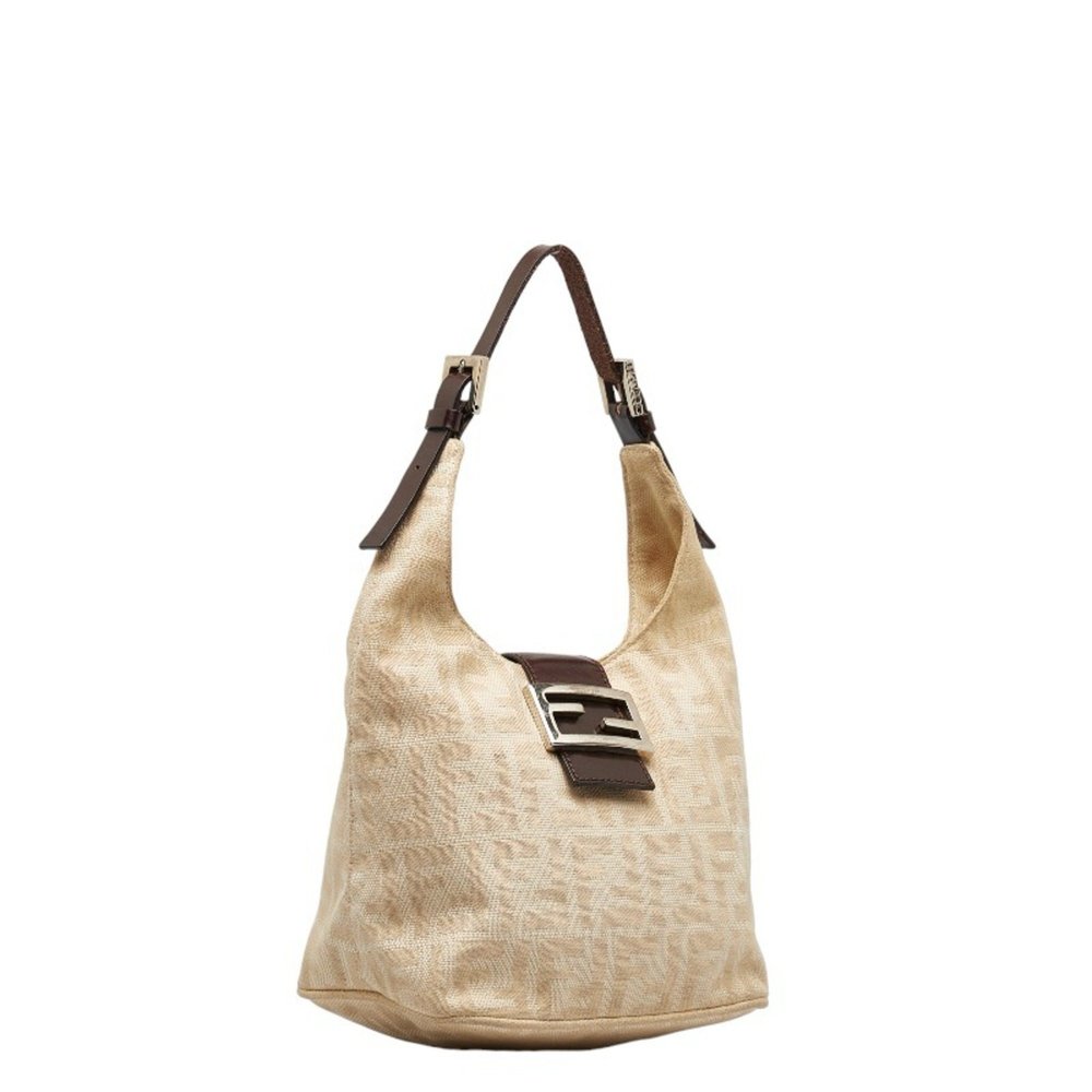 Fendi Zucca Handbag 26686 Beige Canvas Leather Ladies FENDI - Picture 2 of 12